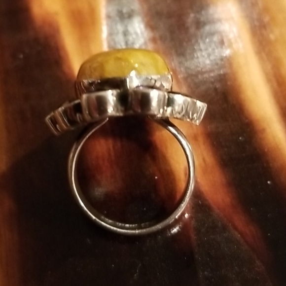 Very Rare vintage-6.14 ct Chrysoberyl Cat Eye s.s. Sterling Silver stamped - Picture 7 of 11